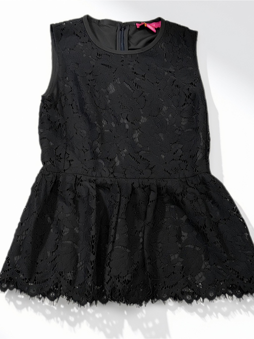 Catherine Malandrino Black Floral Lace Peplum Dress for Girls